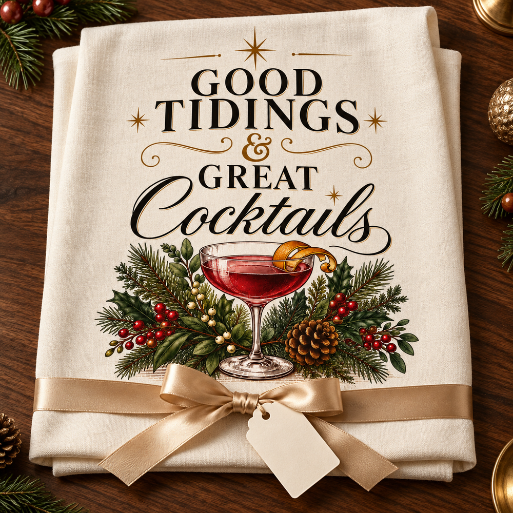 Good Tidings & Great Cocktails — Holiday Cocktail Tea Towel